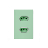 Conjunto Tomada Dupla 20A 4x2 - Novara Siciliano Cromado